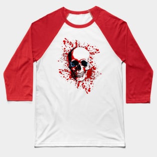 Skull with red blood stains, skull art, skull design Baseball T-Shirt